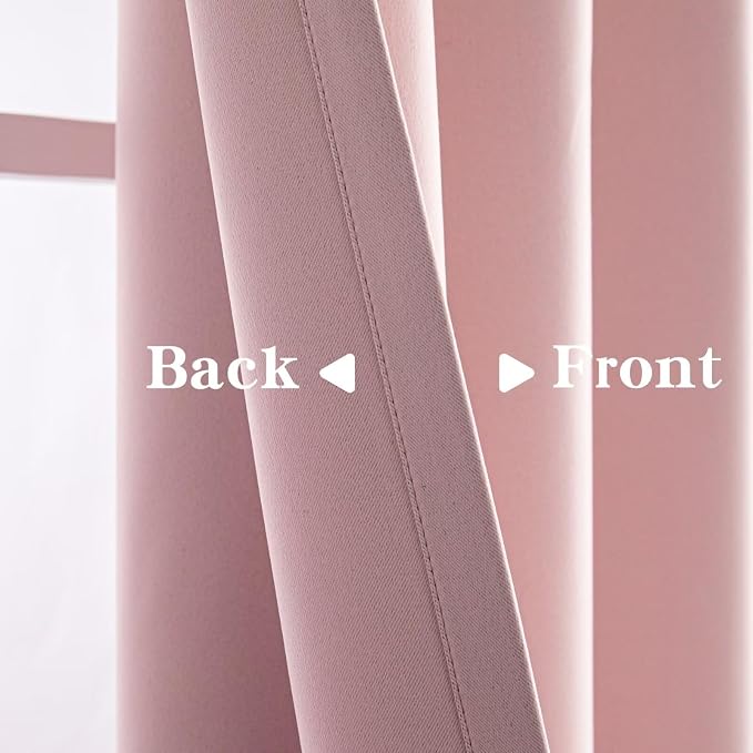 IGEMAEVE Blush Pink Curtains 96 Inch Length 2 Panels Set, Light Filtering - Image 4