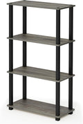 Furinno TURN-S-TUBE Storage Shelves, 4-Tier Book Shelf, Corner Shelf, Toolless by Furinno-FitsYourSpaceFitsYourBudget