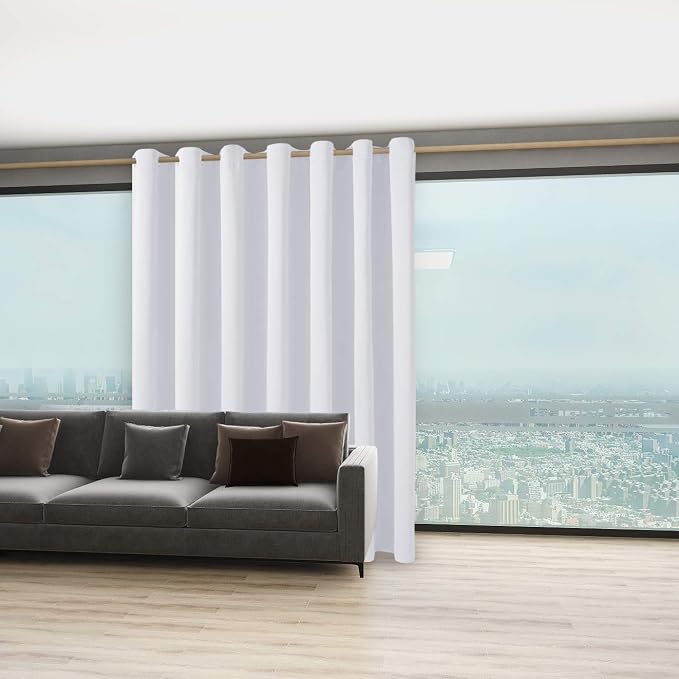 BONZER Extra Wide Room Divider Curtain Screen Partitions Light Reducing Wall - Image 5