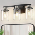 DORESshop 17 Inch Bathroom Light Fixtures, 3-Light Black and Nickel Bathroom by DORESshop