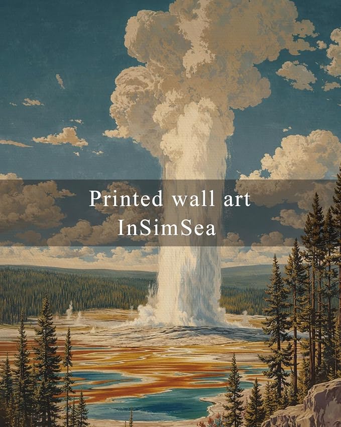 InSimSea Framed Canvas Wall Art, Vintage National Park Art - Image 7