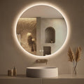 LOVESPEJO 30 Inch Round Backlit Bathroom Mirror by LOVESPEJO