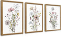WRFON Framed Botanical Canvas Wall Art Set of 3, Watercolor Floral Prints by Unknown