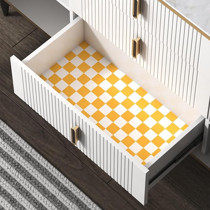 Modern Peel and Stick Wallpaper Orange and White Mosaic Checkered Contact Paper - Image 4