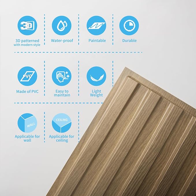 Art3d 6-Pack Slat Design 3D Wall Panels - Image 7