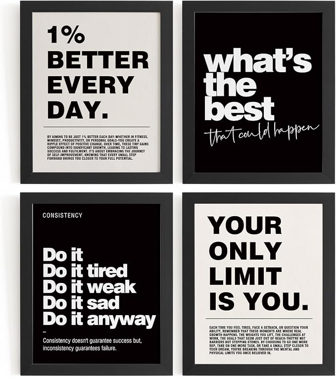 DSHFG Motivational Inspirational Office Wall Art Decor Prints Set of 4 by Unknown