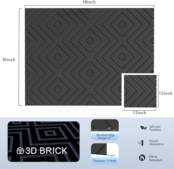 12Pack Acoustic Wall Panels, Self-Adhesive Sound Proof Foam Panels - Image 2