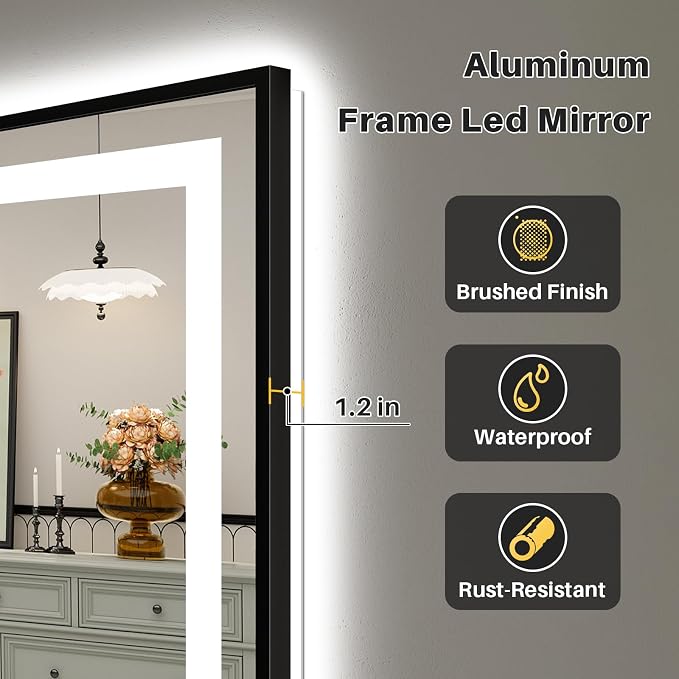 60x36 Inch LED Bathroom Mirror - Image 6