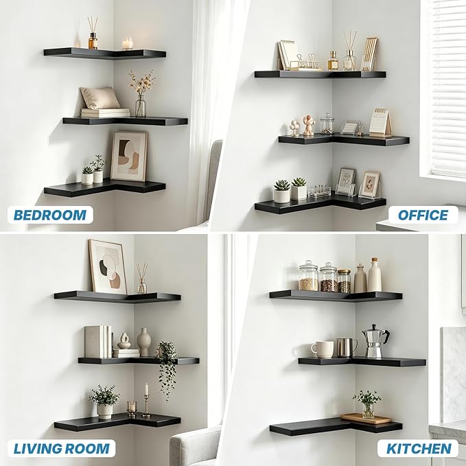 NATURE'S SOURCE Corner Floating Shelves - Image 5