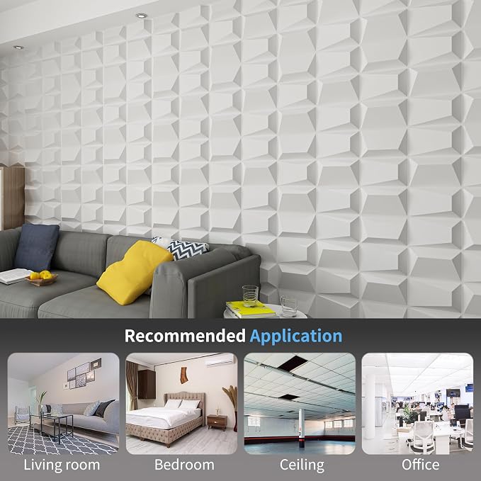 Art3d Decorative 3D Wall Panel, 32 Sq.FT PVC Interior Wall Decor - Image 2