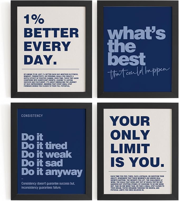 DSHFG Motivational Inspirational Office Wall Art Decor Prints Set of 4 by Unknown