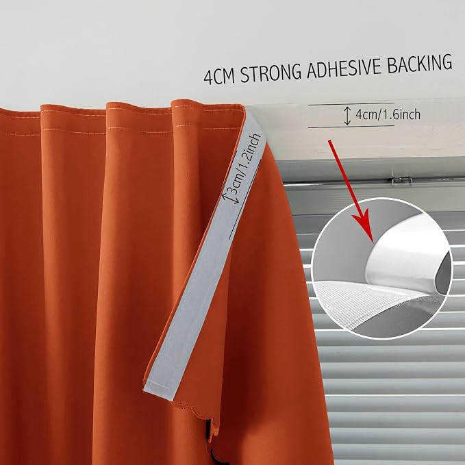 Portable Light Blocking Curtains Self-Stick Design, Removable Adhesive Window - Image 7