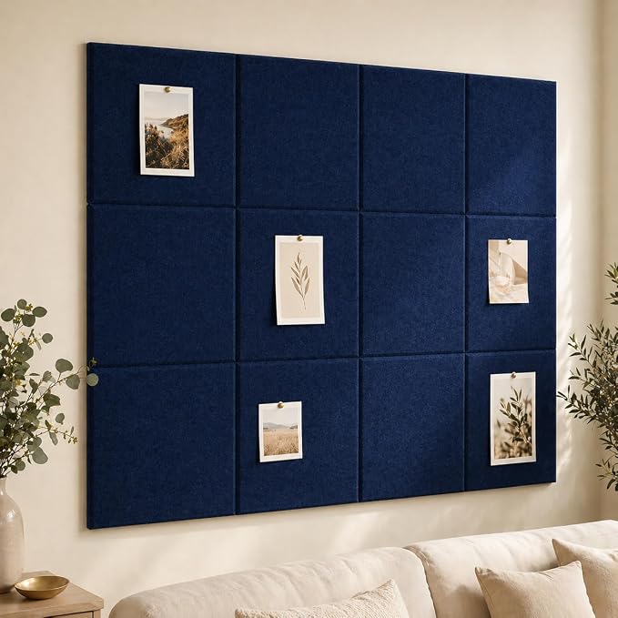 Large Cork Boards for Walls – 48" x 36" Self Adhesive Felt Wall Tiles by CreateYourIdealSpace