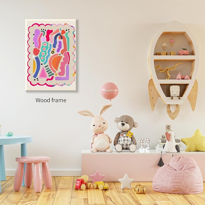 Funky Cute Kids Abstract Wall Art Trendy Bright Colorful Poster 16x24 inch - Image 5