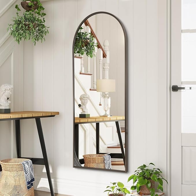 Large Arched Full Length Mirror, Arch Bathroom Wall Mirrors Metal Aluminum - Image 4