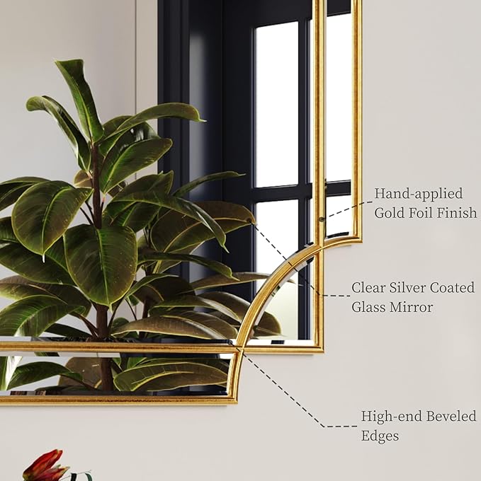 Kelly Miller Large Gold Wall Mirror - Image 7