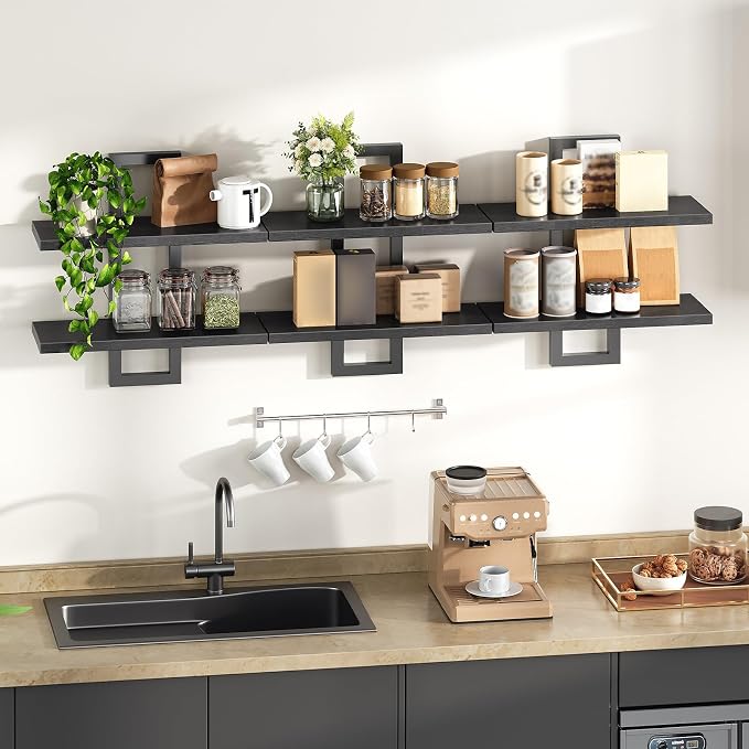 HOOBRO Floating Shelves, 15 Inch Wall Shelf Set of 3, Wall Mounted Storage - Image 3