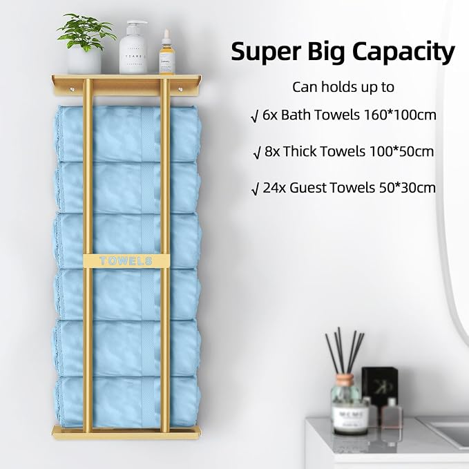 STWWO Bathroom Towel Storage Rack - Image 3
