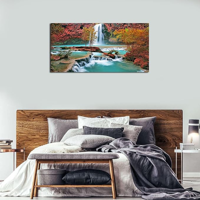 Tropical Forest Wall Art for Living Room Nature Waterfall Landscape Pictures - Image 5