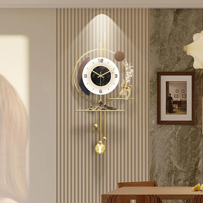 Modern Wall Clock for Living Room, Large Gold Decorative Wall Clock - Image 2