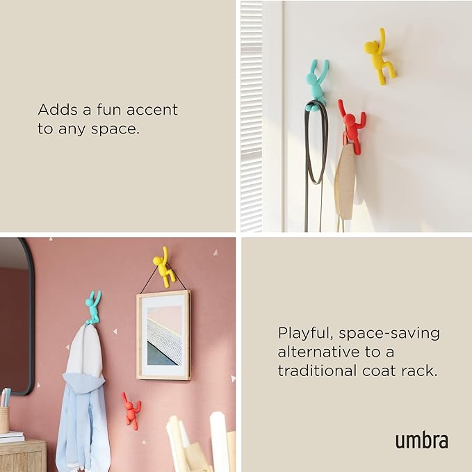 Umbra Buddy Wall Hooks – Decorative Wall Mounted Coat Hooks - Image 4