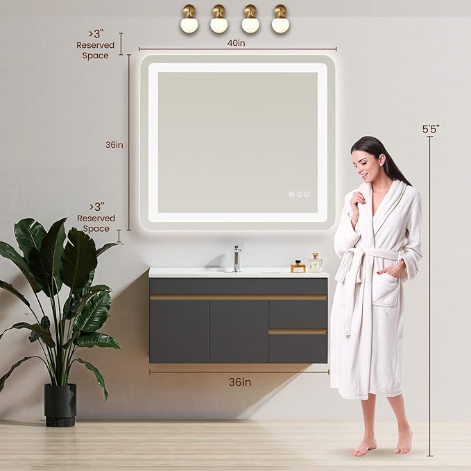 40" x 36" Led Bathroom Mirror - Image 2