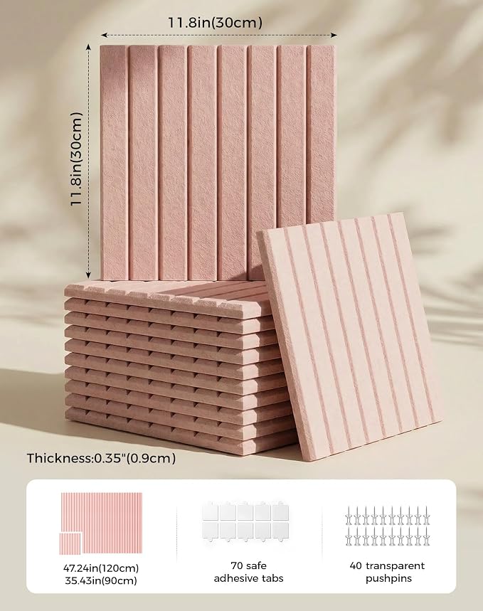 Aothia 12-Pack Felt Bulletin Board Tiles 48"x36", Modular Pin Board - Image 2