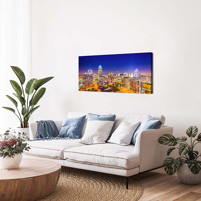 Charlotte Skyline Wall Art North Carolina City Wall Art Decor - Image 6
