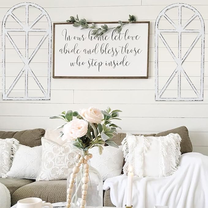 SwallowLiving Set of 2 Large Farmhouse Window Frame Wall Decor, 16x32 Inch - Image 6