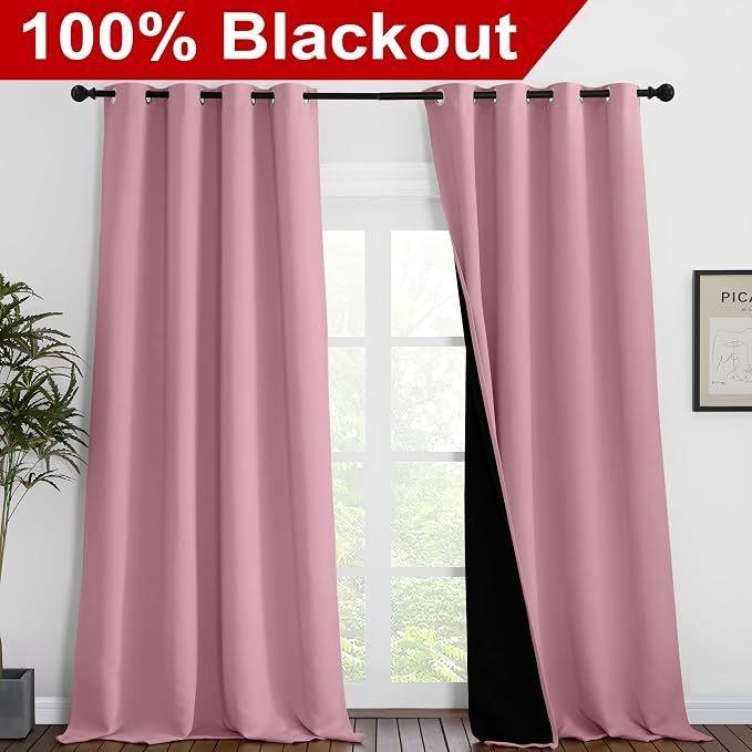 NICETOWN 100% Blackout Blinds, Laundry Room Decor Window Treatment Curtains - Image 2