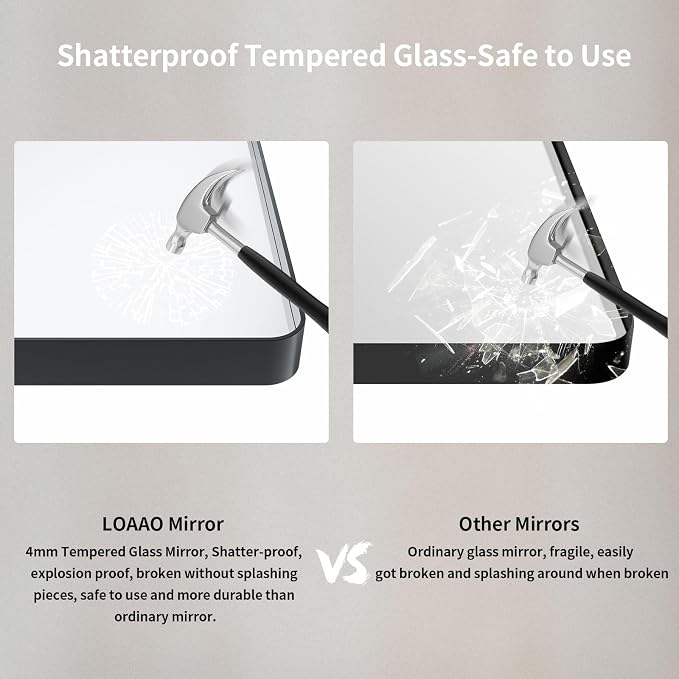 LOAAO 84x32 Inch Black Metal Framed Bathroom Mirror - Image 6
