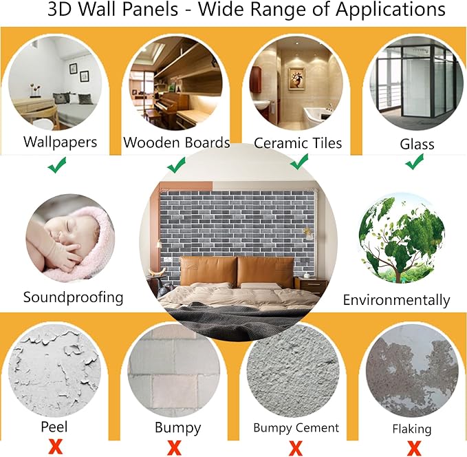 3D Wall Panels Peel and Stick, 3D Brick Wallpaper Peel and Stick, 10 Pack - Image 8