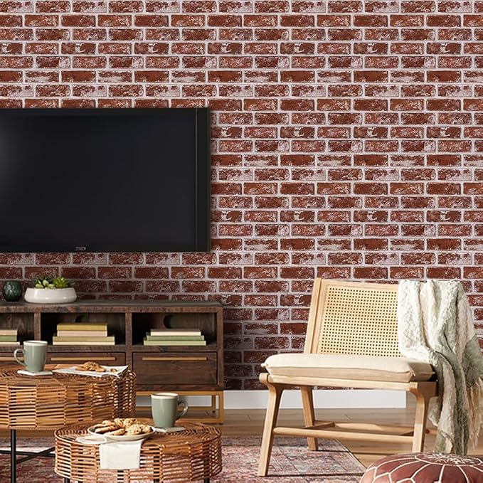 3D Peel and Stick Faux Brick Wall Panels 11.8" x 11.8" 10-Pack, Small - Image 8