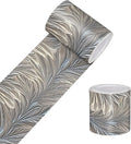 HOMETITUTE Wallpaper Border Peel and Stick Wall Border Silver Feather Texture by HOMETITUTE