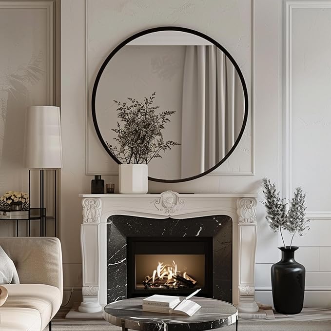 Sunniry Round Mirror 30 inch, Large Round Mirror, Circle Mirrors - Image 4