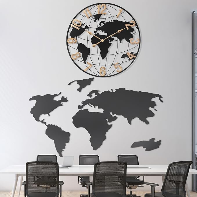36 Inch Extra Giant Oversized Black Metal Wall Clock, Large Modern Decorative - Image 8
