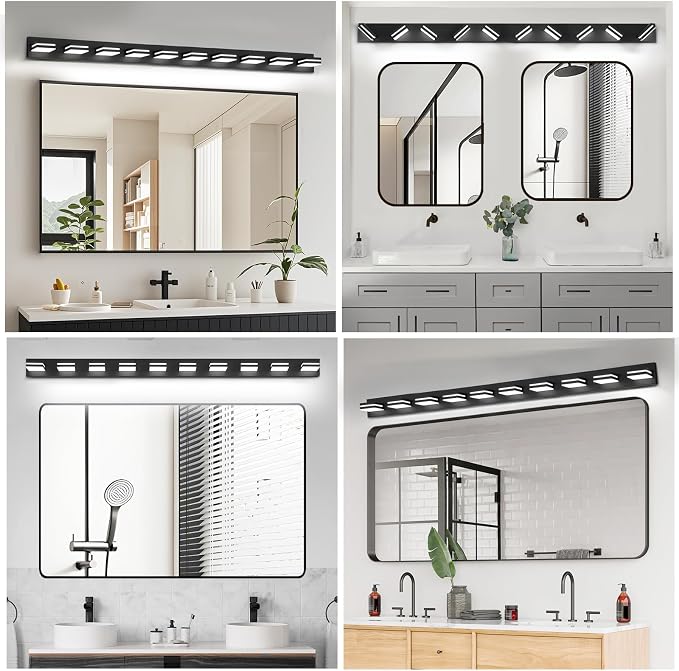 IZORRO LED Modern Bathroom Lights Fixtures, Matte Black Acrylic Wall Lighting - Image 8