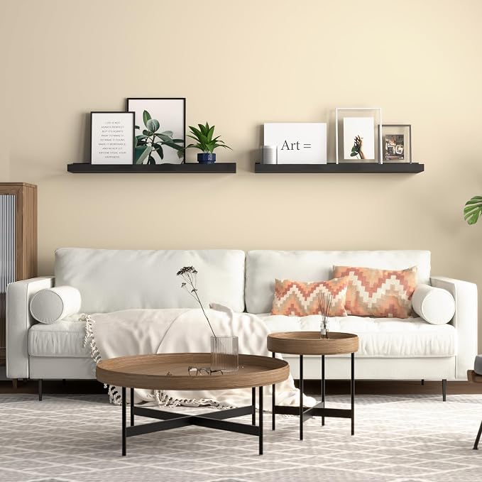 Boswillon Long Floating Shelves, 2 Set Modern Black Wall Shelf - Image 5