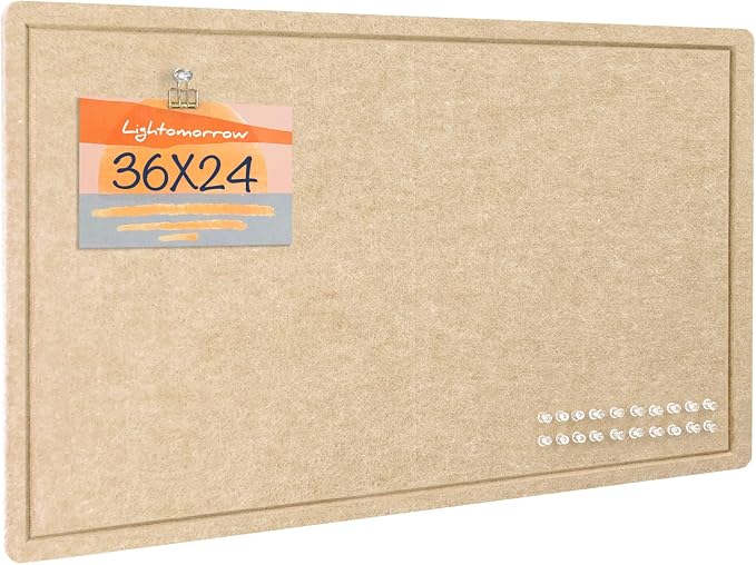 Lightomorrow Bulletin Board, 36 x 24 inches Felt Board by Lightomorrow