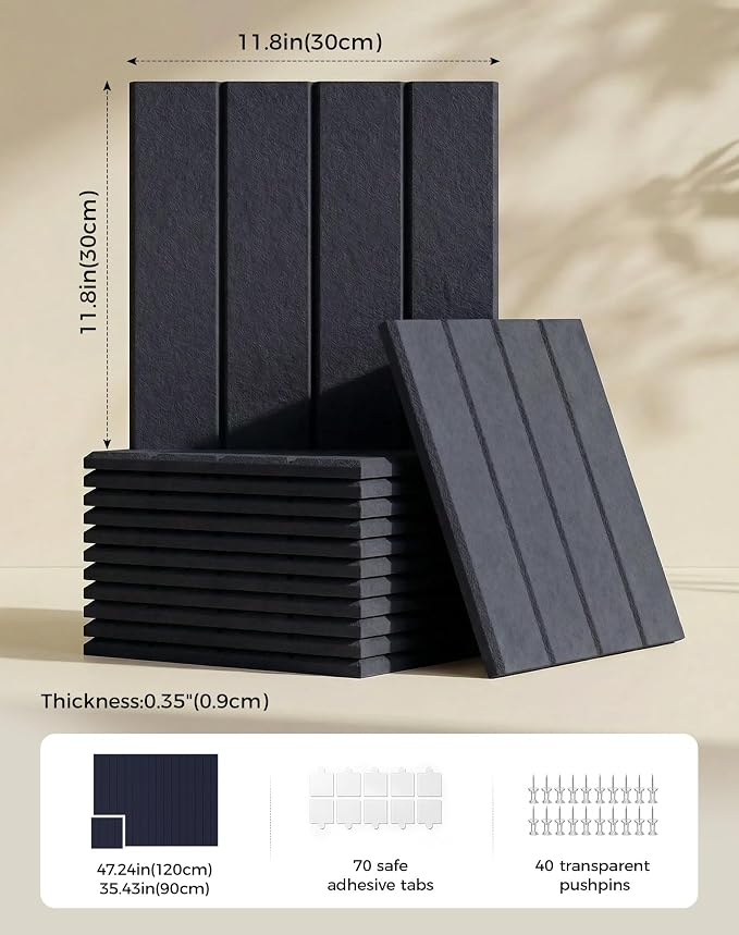 Aothia 12-Pack Felt Bulletin Board Tiles - Image 2