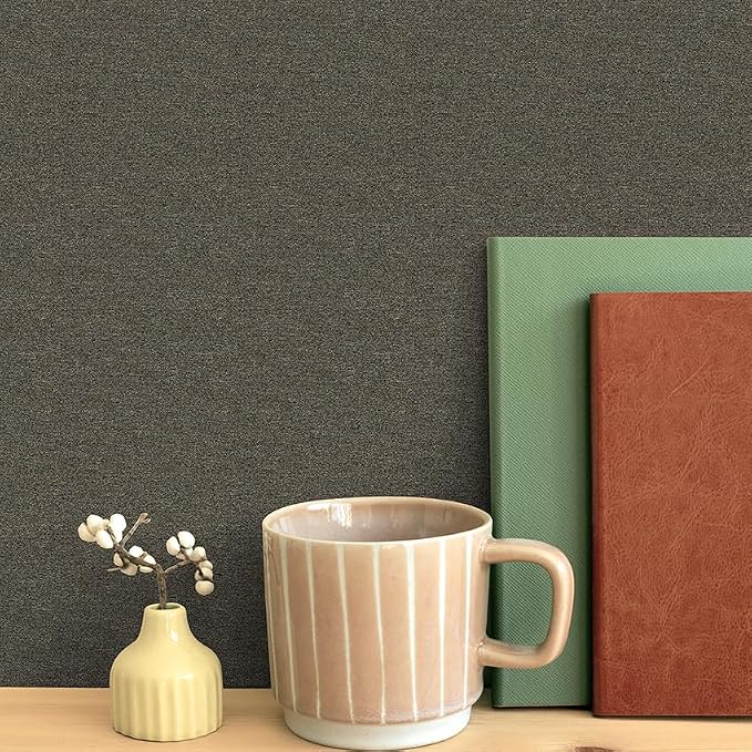 Blended Brown Peel and Stick Wallpaper Slight Velvety Feeling Woven Fabric - Image 5