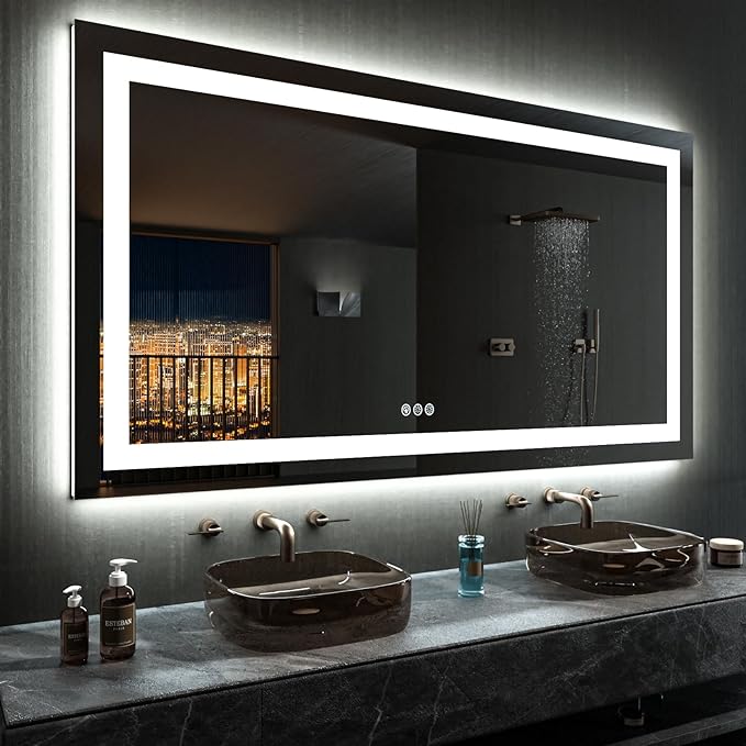 LOAAO 72”X40“ RGB LED Bathroom Mirror by LOAAO
