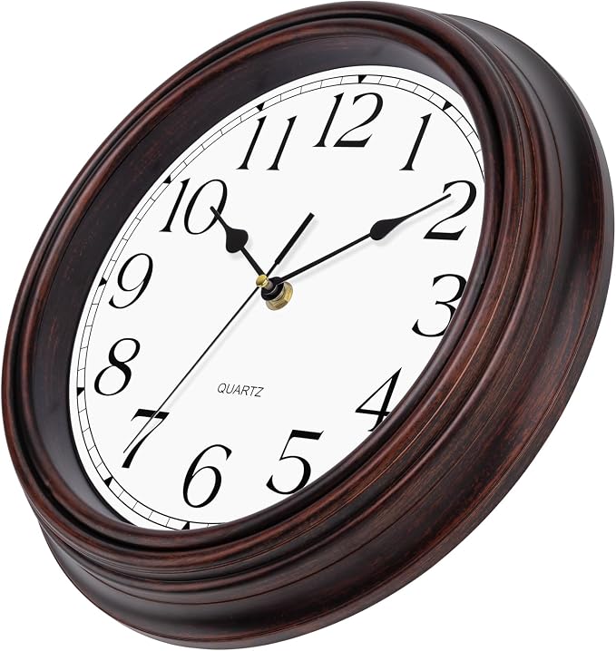 Foxtop 12 Inch Wall Clocks Battery Operated Silent Non-Ticking Classic Vintage - Image 3