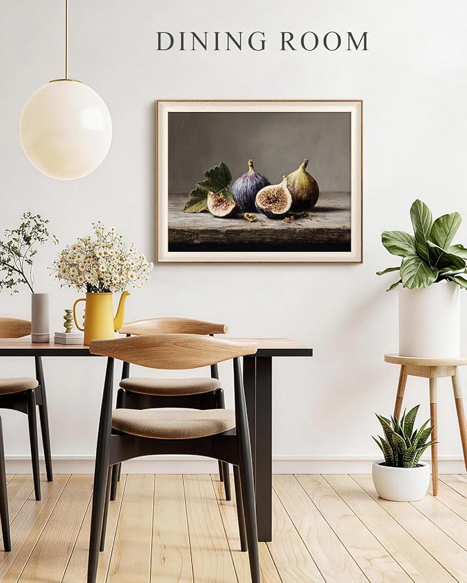 VIYYIEA Framed Wall Art for Living Room, Still Life Fig Canvas Prints, Rustic - Image 2