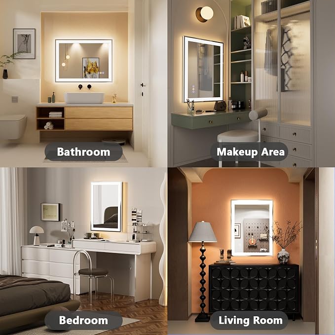 24x32 LED Bathroom Mirror with Lights, Super Bright Front & Backlit Vanity - Image 9