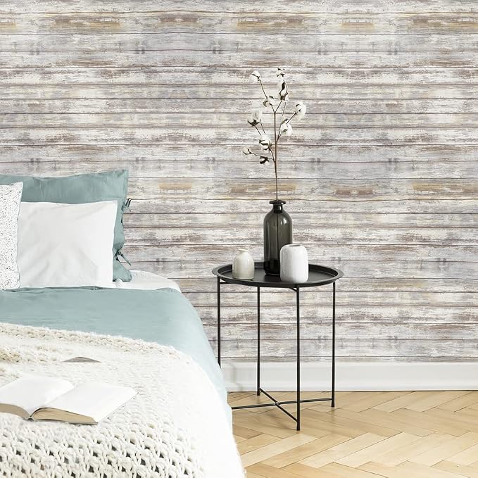 Arthome Distressed Wood Contact Paper 17''x120'' Self-Adhesive Removable Wood - Image 4