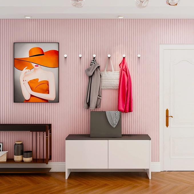 bsdonte Wood Wall Hooks 6 Pack, Modern Decorative Coat Hooks Wall Mounted - Image 4