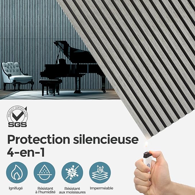 AKUMAX 2 Pack Acoustic Panels, Wood Slat - Image 3