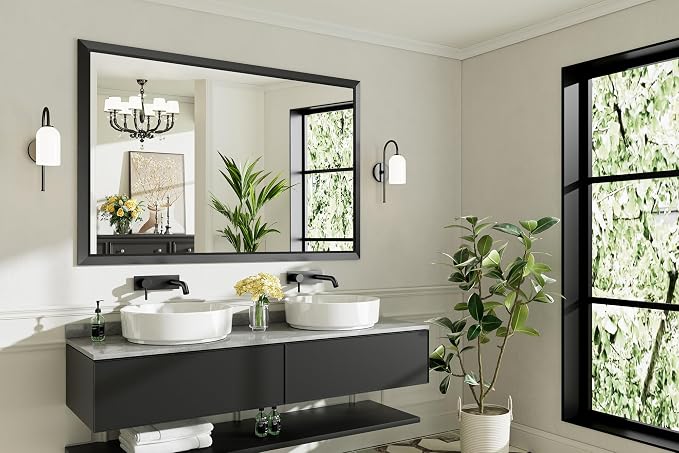 Briivue 60x40 Inch Black Bathroom Mirror - Image 9