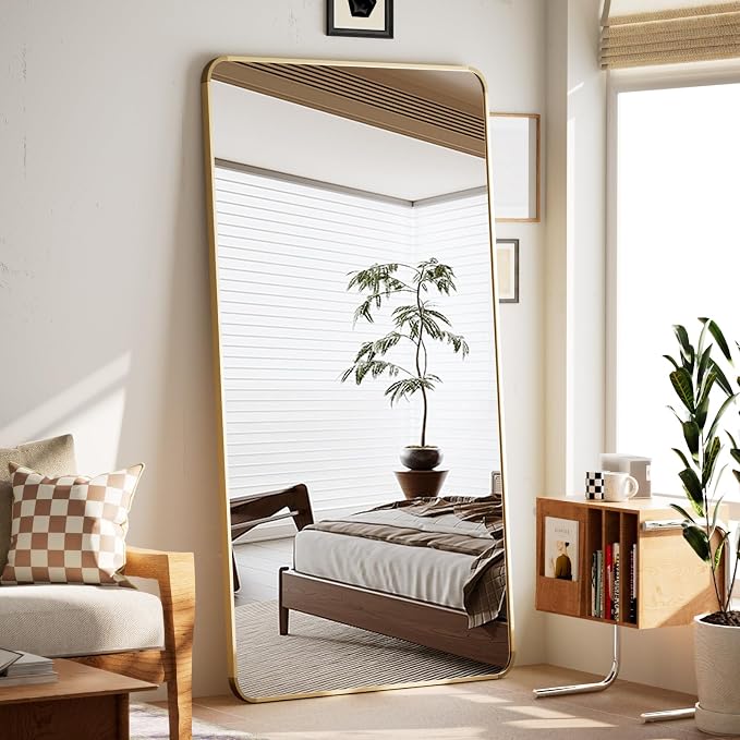 BEAUTYPEAK Gold Full Length Mirror, Suitable - Image 9
